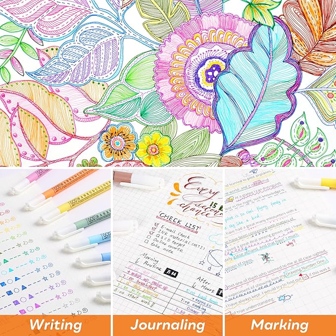 0.38mm Fine Point Pen,16 Pack Colored Fineliner Bible Pens No Bleed Through,Extra Fine Tip Marker Pens for Bullet Journaling,Planner,Coloring,Bible Study Back to School Office Supplies-DeskLoop Office