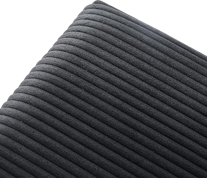 Adeco 18 Inch High Faux Fur Grey Cube Ottoman Storage, Fluffy Striped Velvet Chair Foot Stools, Small Bench Upholstered Vanity Stool with Hinged Lid, Solid Wood Legs-DeskLoop Office