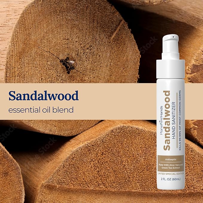 Travel Essentials | Hygiene Kit | Travel Toiletry Kit | Travel Size | Lotion Hand Sanitizer Sandalwood Scent | Surface Wipes | Individual Travel Wipes | Surface Cleaner | Made with Essential Oils-DeskLoop Office