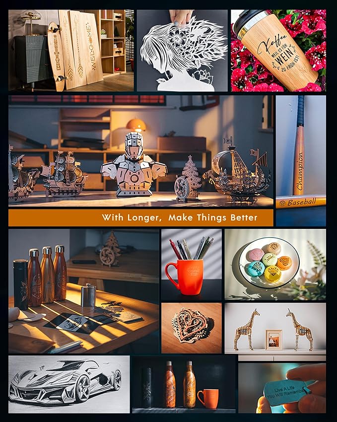 Longer B1 40W Laser Engraver with Auto Air Assist,48000mw Output Power Laser Cutting Machine for Laser Engraving on Wood and Metal, Glass, Leather-DeskLoop Office