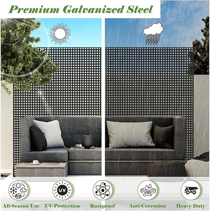 NicBex Room Divider 1 Panel Room Dividers with Rhombus Pattern Design Partition Room Dividers and Metal Privacy Screens Wall Divider for Outdoor, Room Separation,48.31" W x 15.75" D x 70.75" H, Black-DeskLoop Office