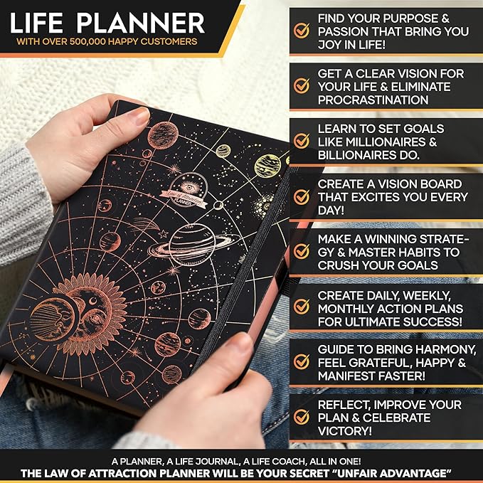 2025-2026 Planner Weekly and Monthly | 16-Month Life Planner to Increase Focus & Productivity | Reduce Overwhelm & Achieve Your Biggest Goals | Include Gift Box & Stickers | Sep 2025-Dec 2026-DeskLoop Office