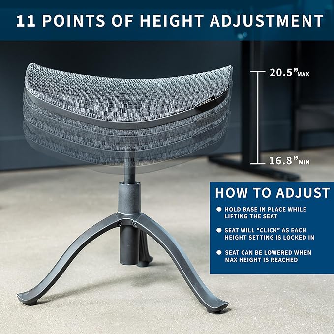 VIVO Under Desk Ottoman Foot Stool, Height Adjustable Elevated Office Leg Rest, Black, CHAIR-FR01-DeskLoop Office