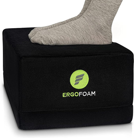 ErgoFoam XL Foot Rest for Under Desk at Work for Stools & High Chairs Chiropractor-Endorsed 2in1 Adjustable Under Desk Footrest Ergonomic High-Density Compression-Resistant Foam Nonslip Foot Rest-DeskLoop Office