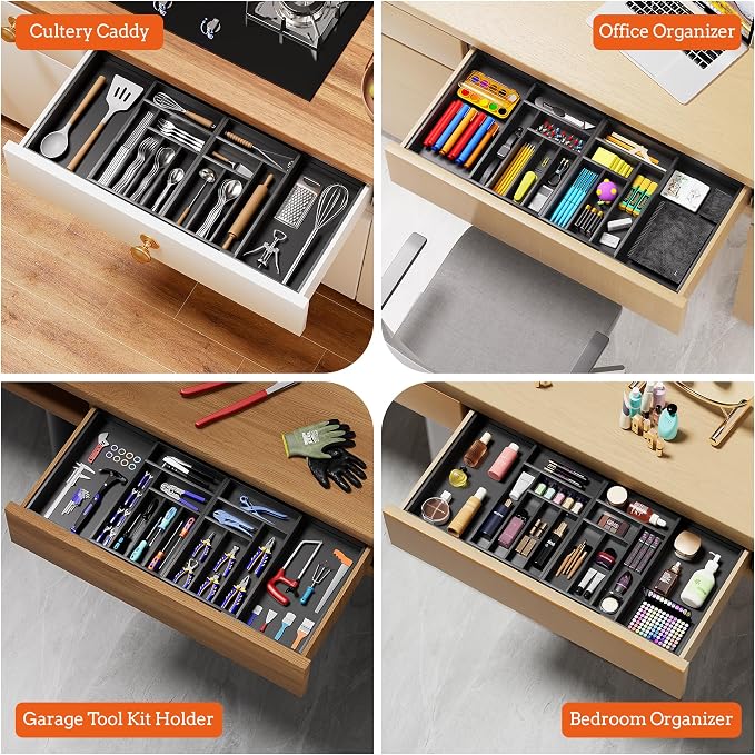 Silverware Organizer Large, Magnetic Connected Expandable 13 Slots Silverware - Image 8