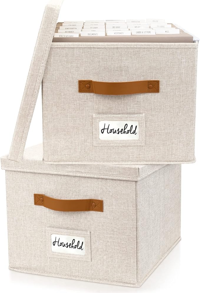 Decorative File Organizer Box Set of 2 - Image 9