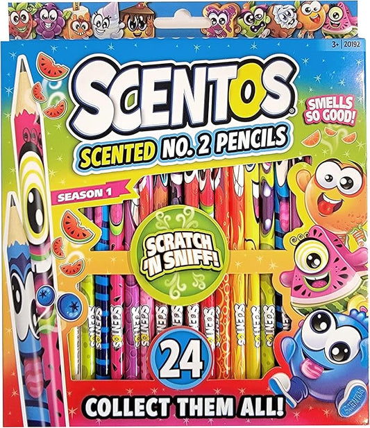 Scentos Scented Pencils for Kids - No. 2 Lead Pencils - Cute Pencils - For Ages 3 and Up - 24 Pack-DeskLoop Office