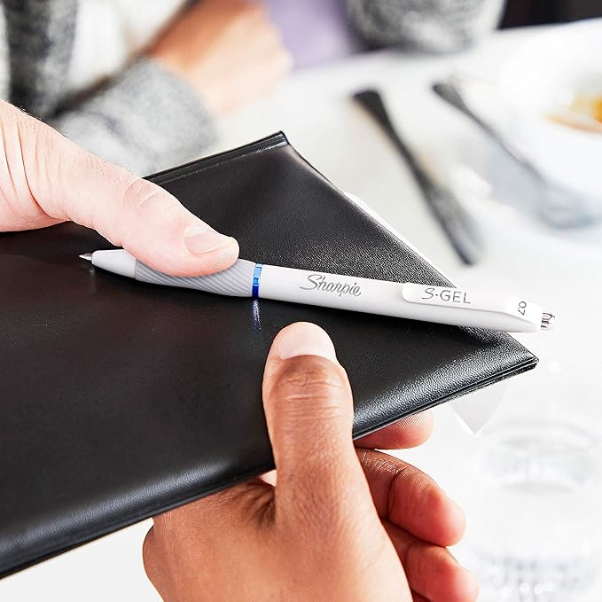 Sharpie S-Gel Gel Pens, Blue Barrel, Medium Point (0.7mm), Black Gel Ink Pens, 12 Count - Home, Office, School, Journaling, Writing, Note-Taking, Teacher Supplies-DeskLoop Office