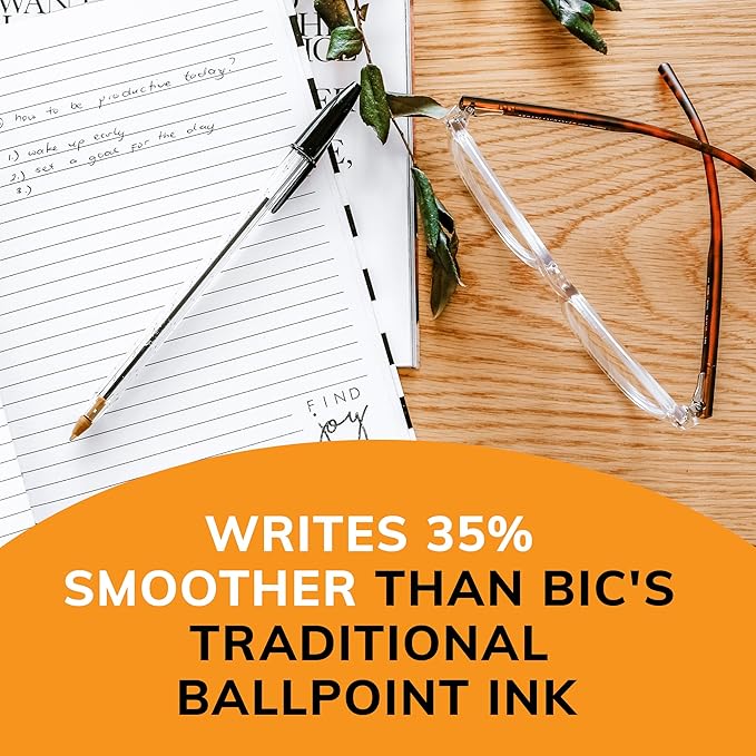 BIC Cristal Xtra Smooth Black Ballpoint Pens, Medium Point (1.0mm), 500-Count Box, Extra Smooth and Reliable Ballpoint Pens