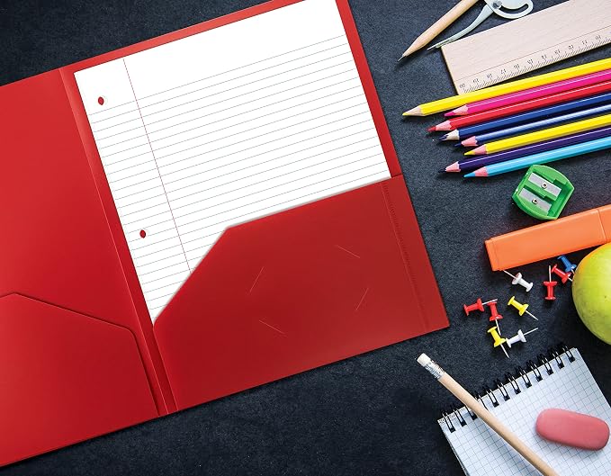 Better Office Products Heavyweight Plastic 2 Pocket Portfolio Folder, Letter - Image 6