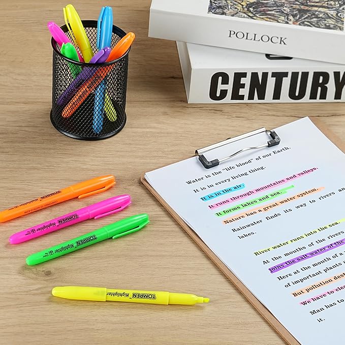 Highlighters Bulk 48 Pack – 6 Assorted Colors Chisel Tip High lighter Marker Set for School,Office,Bible Study, Journaling – Smear-Free,Quick Dry Ink Fluorescent Pens for Teachers & Students-DeskLoop Office