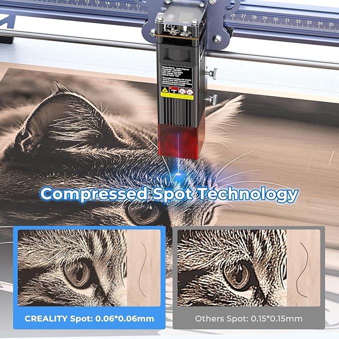 CREALITY FALCON 7500mW Laser Engraver, Laser Engraver and Cutter Machine for Beginners, Wood, Metal, DIY, Active Stop, Compresed Spot 0.06mm, 15.7"*16.3" Workspace-DeskLoop Office
