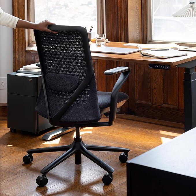 Branch Verve Chair - High Performance Executive Office Chair with Contoured Seat Back and Adjustable Lumbar Rest - High Density Foam Cushion with Aluminum Base - Up to 275 lbs - Galaxy-DeskLoop Office