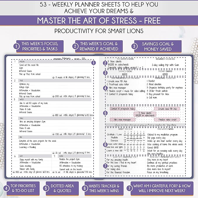 Journal for Men- Undated Daily, Weekly & Monthly Planner with Budget Section | A 12 Month Journey to Increase Productivity & Happiness | Life Organizer & Gratitude Journal - Horizontal Format-DeskLoop Office