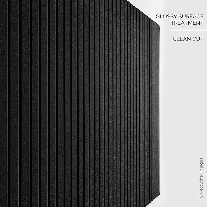 Large Cork Boards for Walls Black Felt Board Alternative - Slat Wall Paneling, Felt Bulletin Board Tiles for Office Decor, Push pin Board Office Wall Organizer -12-Pack (Black)-DeskLoop Office