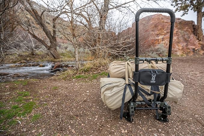 DOD Camp Barrow – Folding Hand Truck Dolly - Upto 260 lbs Capacity Handtruck - Adjustable Luggage Cart - Collapsible Cart - Foldable Cart with Wheels for Camping, Travel, Picnic