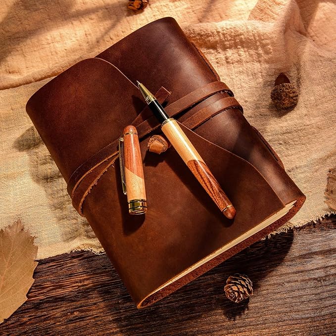 Best Wooden Gel Pen Gift Set with Handmade Rollerball Designer Pen Holder Box and Refills, Business Ballpoint Pen with Fancy Journaling Pen Display Case-DeskLoop Office