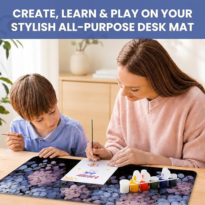 Aesthetic Desk Mat, Cute Midnight Hydrangea Desk Pad Protector - Image 7