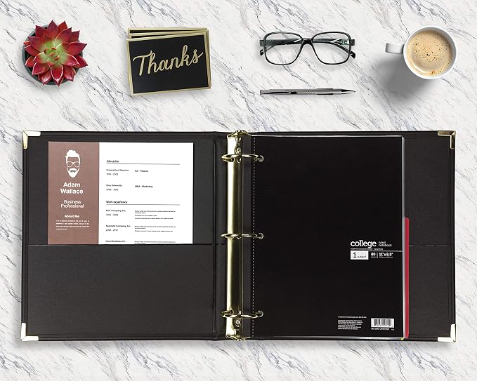 Samsill Classic Collection Leather 3 Ring Binder, Executive Presentation - Image 6