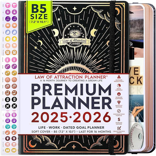 2025-2026 Planner Weekly and Monthly | 16-Month Life Planner to Increase Focus & Productivity | Reduce Overwhelm & Achieve Your Biggest Goals | Include Gift Box & Stickers | Sep 2025-Dec 2026-DeskLoop Office