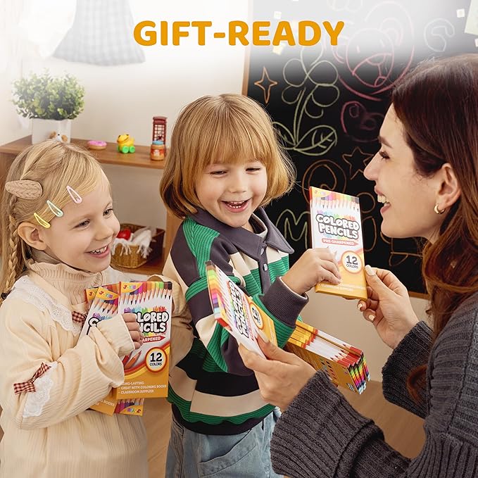 JOYIN 432 Count Colored Pencils Bulk, Colored Pencils for Kids 3+, 12 Colors, 36 Packs, Pre-sharpened Coloring Art Supplies, School Supplies-DeskLoop Office