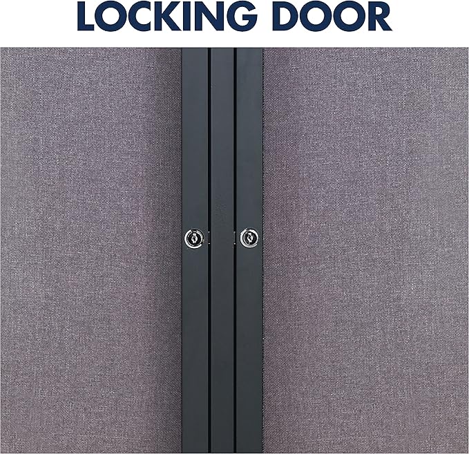 Quartet Enclosed Fabric Bulletin Board, 4 x 3 Feet, 2 Doors, Black Frame with Gray Fabric (2364L)-DeskLoop Office