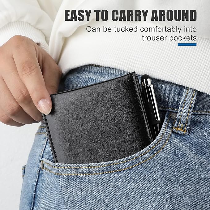 Outus 10 Pcs Pocket Notebook with Pen Set Included Mini Pocket Notepad Holder with 50 Lined Sheets, Metal Pen, 8 Pcs 3 x 5 Inch Memo Book Refills, 30 Lined Paper Per Note Pad (Black)-DeskLoop Office