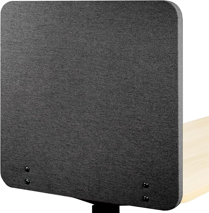 VIVO Clamp-on 24 x 24 inch Privacy Panel, Sound Absorbing Cubicle Desk Divider, Acoustic Partition, Dark Gray, PP-1-V024D-DeskLoop Office