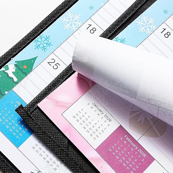 2026 Desk Calendar - Large Desk Calendar 2026, Jan.2026 - Dec.2026, 22" x 17", 2026 Calendar with Corner Protectors + Large Ruled Blocks, To-do & Notes, 12 Different Themes-DeskLoop Office