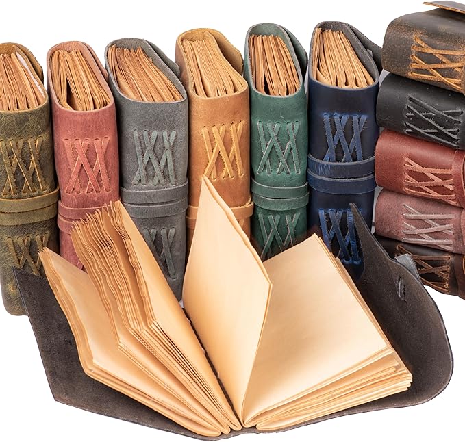 LEATHER VILLAGE Leather Bound Journal - Fuchsia, 11.5"X8.50", 220 Pages - Vintage Blank Paper Diary for Writing, Drawing, Sketchbook, and Travel Notebook - Ideal for Women and Men-DeskLoop Office