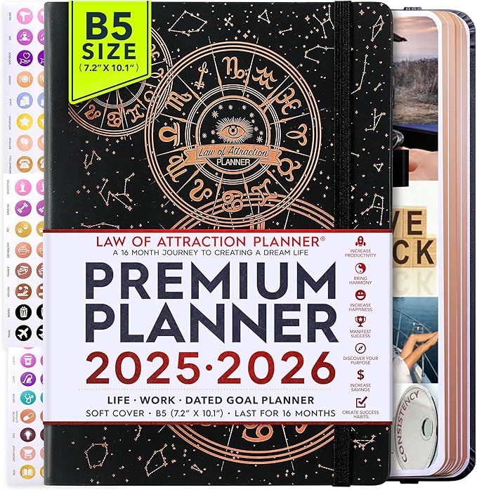 2025-2026 Planner Weekly and Monthly | 16-Month Life Planner to Increase Focus & Productivity | Reduce Overwhelm & Achieve Your Biggest Goals | Include Gift Box & Stickers | Sep 2025-Dec 2026-DeskLoop Office