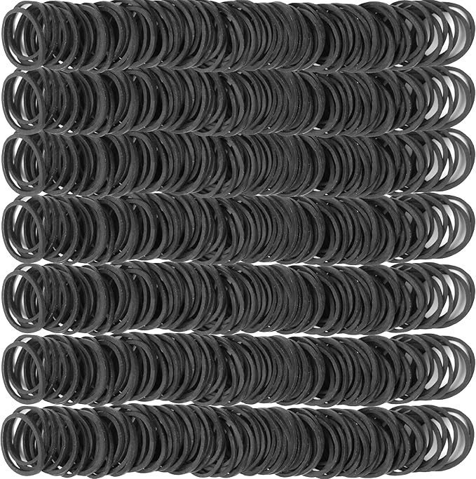 Rubber Bands Black Small Mini Elastic Band 1300Pcs rubber band For Office & Home Supplies Inside Diameter 0.63inch