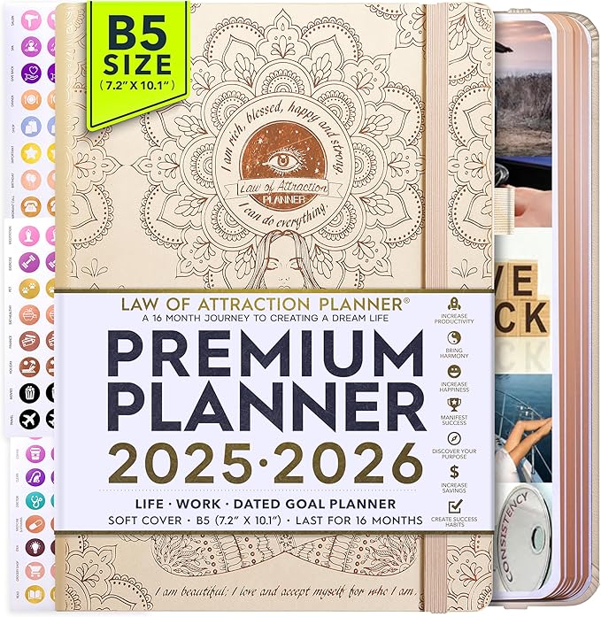 2025-2026 Planner Weekly and Monthly | 16-Month Life Planner to Increase Focus & Productivity | Reduce Overwhelm & Achieve Your Biggest Goals | Include Gift Box & Stickers | Sep 2025-Dec 2026-DeskLoop Office