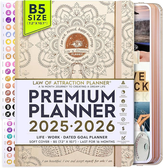 2025-2026 Planner Weekly and Monthly | 16-Month Life Planner to Increase Focus & Productivity | Reduce Overwhelm & Achieve Your Biggest Goals | Include Gift Box & Stickers | Sep 2025-Dec 2026-DeskLoop Office
