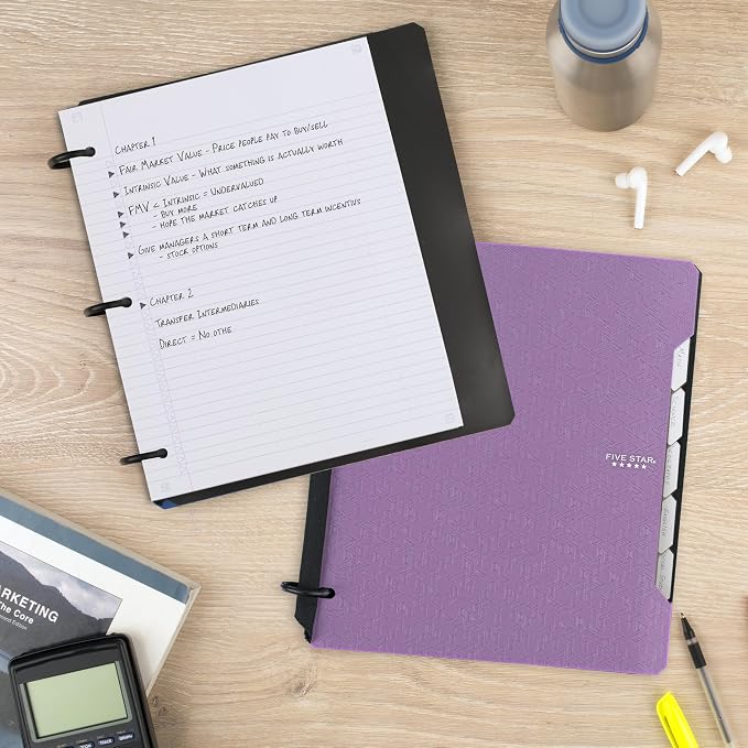 Five Star Flex Refillable Notebook + Study App, College Ruled Paper and 1 Inch - Image 8