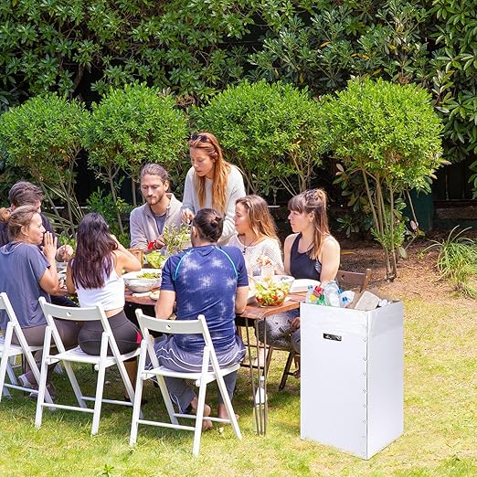 Tioncy 5 Pcs Cardboard Trash Cans Disposable and Reusable Corrugated Cardboard Trash Cans Recycling Bins Bulk with 10 Garbage Bags White Garbage Boxes for Parties Events-DeskLoop Office