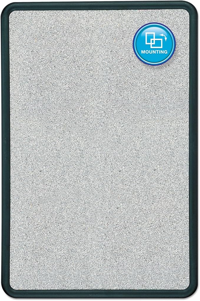 Quartet Bulletin Board, 2 x 3 Feet, Contour, Granite-Colored Surface with Black Plastic Frame (699370)-DeskLoop Office