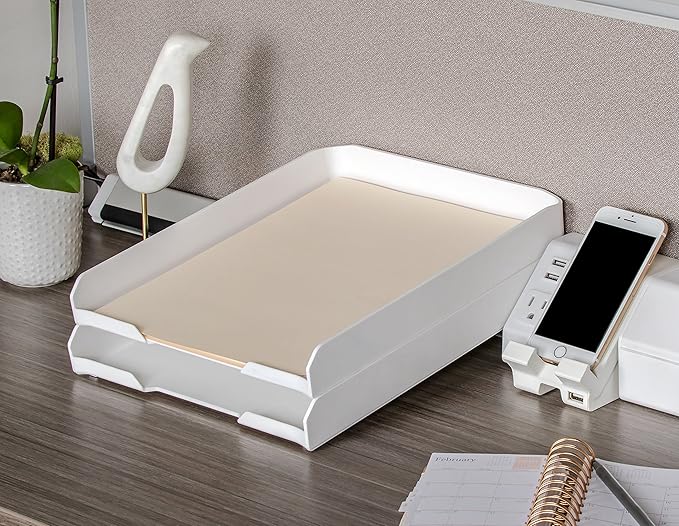 Bostitch Konnect™ Letter Tray, Fits 9.75" x 12" Sized Documents, Low Profile (KT-Tray-White)-DeskLoop Office