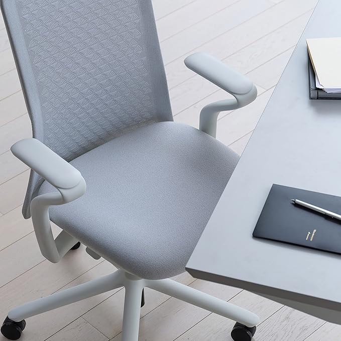 Branch Verve Chair - High Performance Executive Office Chair with Contoured Seat Back and Adjustable Lumbar Rest - High Density Foam Cushion with Aluminum Base - Up to 275 lbs - Mist-DeskLoop Office
