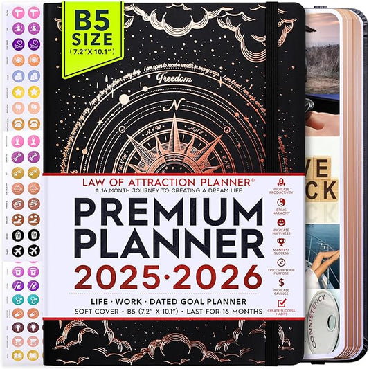 2025-2026 Planner Weekly and Monthly | 16-Month Life Planner to Increase Focus & Productivity | Reduce Overwhelm & Achieve Your Biggest Goals | Include Gift Box & Stickers | Sep 2025-Dec 2026-DeskLoop Office