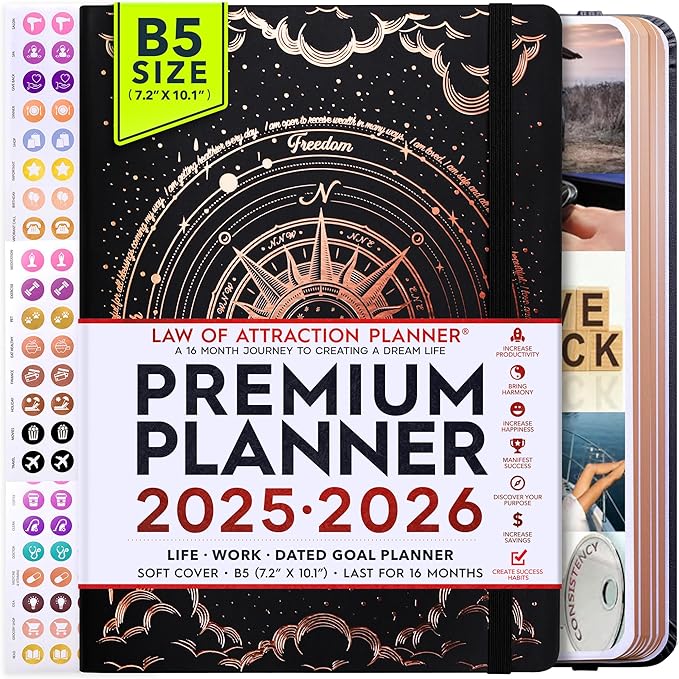 2025-2026 Planner Weekly and Monthly | 16-Month Life Planner to Increase Focus & Productivity | Reduce Overwhelm & Achieve Your Biggest Goals | Include Gift Box & Stickers | Sep 2025-Dec 2026-DeskLoop Office