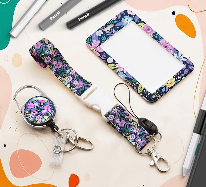 ID Badge Holder with Lanyard, Retractable ID Badge Card Holders Detachable Neck - Image 7