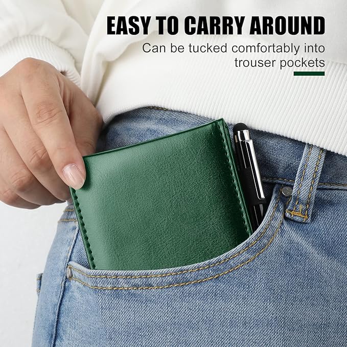 Outus 10 Pcs Pocket Notebook with Pen Set Included Mini Pocket Notepad Holder with 50 Lined Sheets, Metal Pen, 8 Pcs 3 x 5 Inch Memo Book Refills, 30 Lined Paper Per Note Pad (Green)-DeskLoop Office