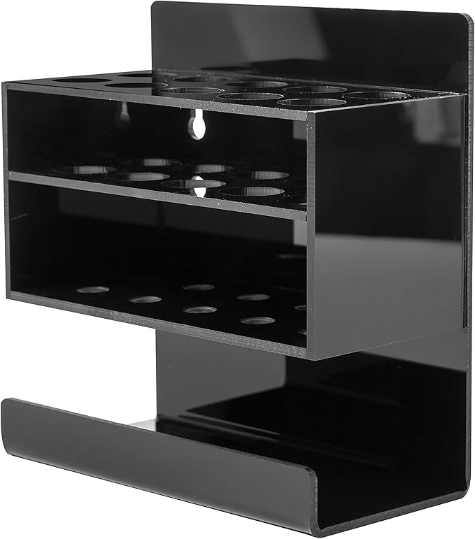 MyGift Dry Erase Marker Holder 10 Slots Whiteboard Marker Holder for Wall Dry Erase Eraser Holder Wall Mount Black-DeskLoop Office