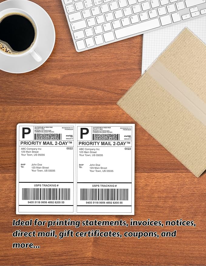 Limited Papers (TM) 8.5x11 Perforated Paper, 20/50 Pound, 75 GSM, Variety of Perforation Sizes and Colors, for Forms, Tickets, Postcards, Business Cards. (Green, 2 up - horizontal 5.5”)-DeskLoop Office