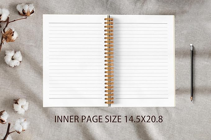 VNWEK Abstract Boho Terracotta Sun Sunrise Sunset Sunshine Sunray Spiral Notebook Journal 5.5 x 8.3 inches,Boho Lined Hardcover Spiral Notebook,Boho Gifts for Women Teen Girls Teens