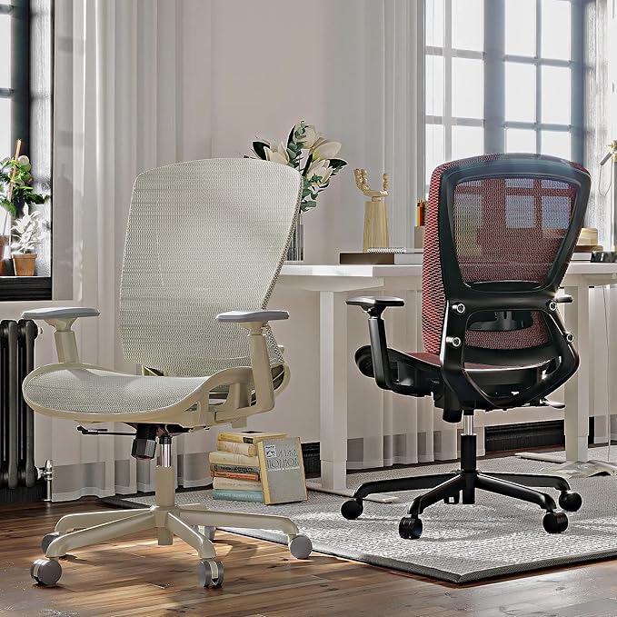ELABEST T96 Mesh Office Chair,Ergonomic Computer Desk Chair,Sturdy Task Chair- Adjustable Lumbar Support & Armrests,Tilt Function,Comfort Wide Seat,Swivel Home Office Chair-DeskLoop Office