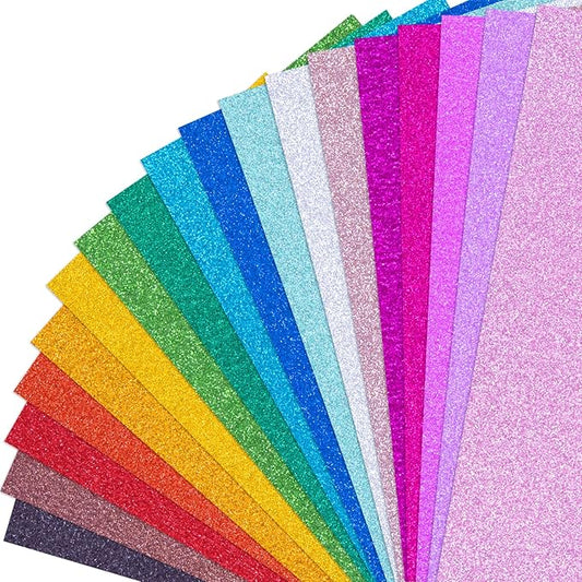 Koogel 36 Sheets Glitter Cardstock, 8.5 x 11 Inches Sparkly Craft Cardstock Paper, for Arts and Crafts, Card Making, Scrapbooking, DIY Projects, Back to School Supplies, 18 Colors, 250GSM-DeskLoop Office