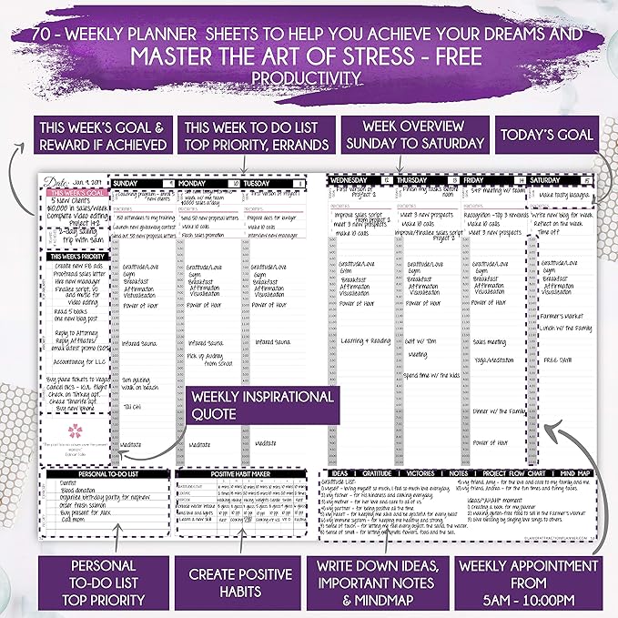 2025-2026 Planner Weekly and Monthly | 16-Month Life Planner to Increase Focus & Productivity | Reduce Overwhelm & Achieve Your Biggest Goals | Include Gift Box & Stickers | Sep 2025-Dec 2026-DeskLoop Office