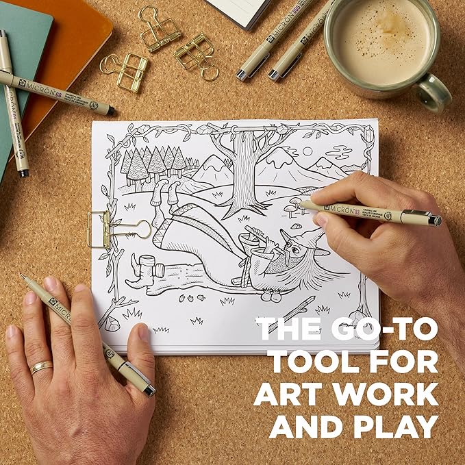 SAKURA Pigma Micron Fineliner Pens - Archival Black Ink Pens - Pens for Writing, Drawing, or Bullet Journaling - Assorted Point Sizes - 6 Pack-DeskLoop Office